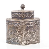 Lot 208 - Late 19th century Dutch Silverer tea caddy of...