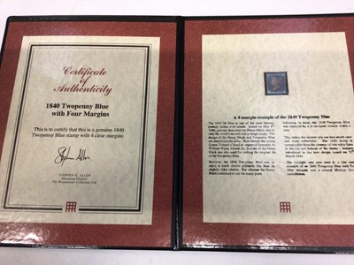 Lot 1450 - Stamps GB 1840 2d blue lettered L.B 4 margin used red Maltese Cross Cancel