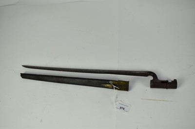 Lot 976 - Mid-19th century British Enfield socket bayonet with scabbard (chape lacking)