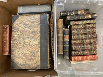 Lot 1689 - Collection of decorative bindings, including three Vols. Life of Nelson by Stanier Clarke aand John McArthur, London, Invasion of the Crimea in 6 vols, various others