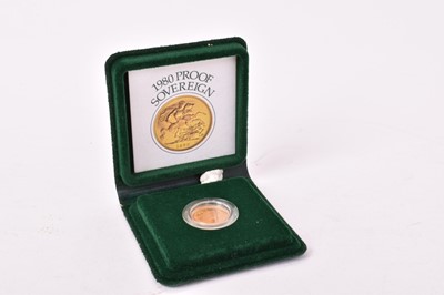 Lot 559 - G.B. - Gold proof Sovereign Elizabeth II 1980 (N.B. In case of issue with Certificate of Authenticity) (1 coin)