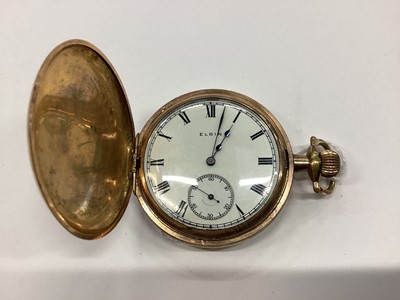 Lot 2567 - An Elgin gold plated pocket watch - running