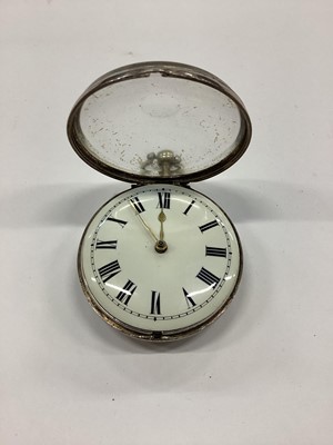 Lot 2568 - A silver pair cased pocket watch with verge movement signed Hardeman Bridge, hallmarked London 1807