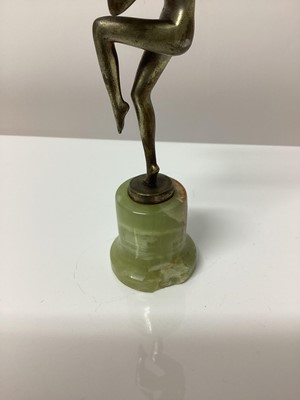 Lot 2565 - Josef Lorenzl Art Deco silvered bronze figure of a nude woman, on an onyx base, signed Lorenzl made in Austria, 15cm in height