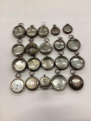 Lot 2573 - A large quantity of silver pocket watch cases, including Georgian and later