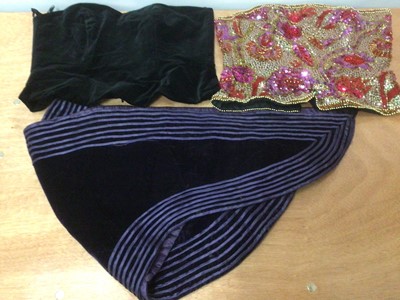 Lot 2144 - Vintage clothing including 1970's negligee and nighties, Laura Ashley 1980's prairie white petticoat, purple velvet wrap, two strapless evening tops etc.