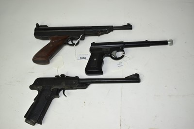 Lot 1000 - EM-GE .22 air pistol, Walther Mod 53 air pistol (incomplete) and Harrington Air pistol (3)