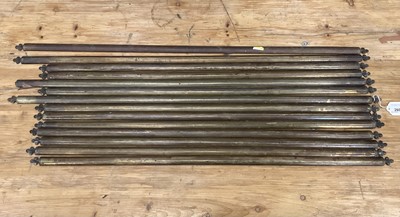 Lot 2607 - Collection of brass stair rods, together with fittings.