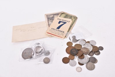 Lot 576 - World - Mixed coinage to include silver Austria Corona 1893 x 2 GEF, France 5 Francs 1833W toned GVF, Italy 2 Lire 1881 VF, Hong Kong 5 Cents (N.B. Dark toned UNC), Switzerland 1 Franc 1875B F/GF,...