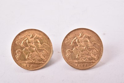 Lot 582 - G.B. - Gold Half Sovereign's Edward VII 1908 and 1909 VF (2 coins)