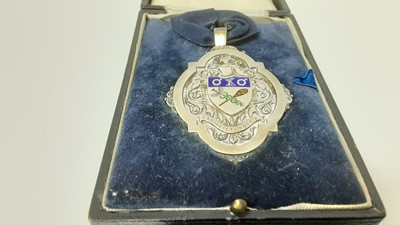 Lot 2599 - George VI silver and enamel Mayor or Past Mayors neck badge for Smethwick, engraved to reverse 'County Borough of Smethwick Presented to Mrs C. G. Kempton Mayoress 1942 - 43, (stamped silver), in o...