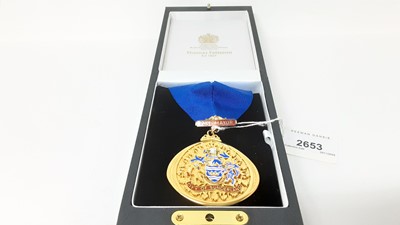 Lot 2653 - Elizabeth II silver and enamel Mayor or Past Mayors neck badge for City of Sunderland, (Birmingham 2015), in original presentation case.