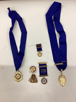 Lot 2661 - Collection of gilt and enamel Past Mayor and Mayoress' badges for various councils, together with Rotary badges (16)