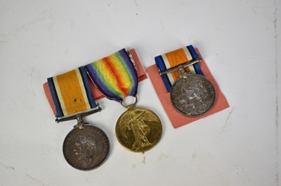 Lot 760 - First World War pair comprising War and Victory medals named to 302453. 3. A.M. S. C. Grimley R.A.F. together with another War medal named to 21173. 1. A.M. D. Reid. R.A.F. (3)