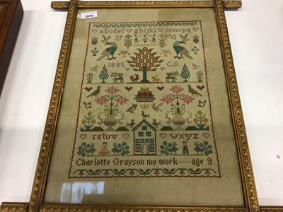 Lot 2695 - Group of five 19th century samplers, various mottos and decoration