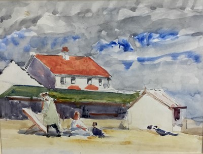 Lot 320 - Robert Alexander watercolour - ‘Walton on the Naze’, 29cm x 23cm, signed verso