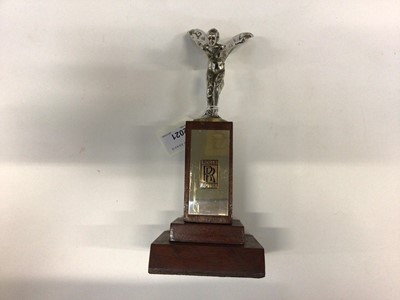 Lot 2021 - Rolls-Royce Silver Shadow-type Spirit of Esctacy car mascot on display plinth