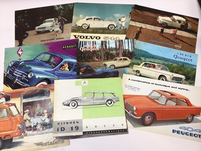 Lot 2030 - Collection of 1960s car sales brochures including Volvo, Renault, Peugeot, Citroen (13)