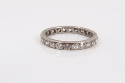 Lot 369 - Diamond full band eternity ring with a continuous band of twenty four old cut diamonds