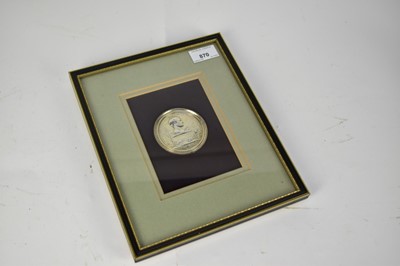 Lot 870 - 19th century French silver medallion of Napoleon circa. 1800, mounted in glazed frame.