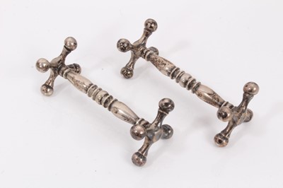 Lot 393 - Pair of Victorian silver knife rests (Sheffield 1896)