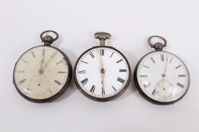 Lot 394 - Georgian silver pocket watch and two Victorian silver pocket watches (3)