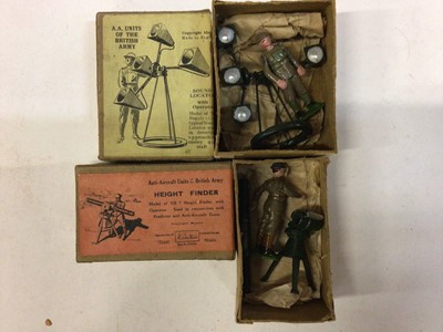 Lot 2003 - Britians boxed Anti-Aircraft Units of the British Army Predictor No1728, Sound Locator No1638, Spotting Chair and Observer No1731, Height Finder No1729 (4)