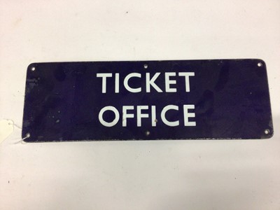 Lot 2710 - Vintage enamel Railway ticket office sign, 46cm in length.