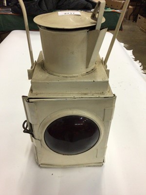 Lot 2717 - British Rail BR(W) hand held lamp and a British military issue lamp by miller (2)