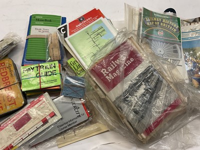 Lot 1555 - Railway ephemera selection including tickets, time tables, magazines and other railway related ephemera (2 boxes)