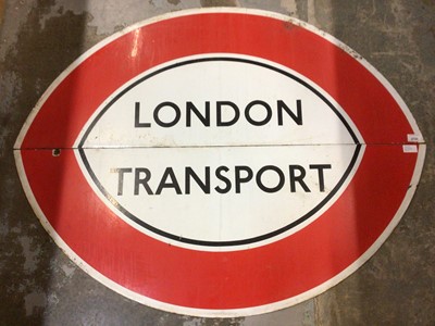Lot 2723 - Two part London Transport enamel sign, 114cm in length.