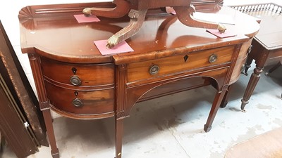 Lot 1098 - George III mahogany bowfront sideboard