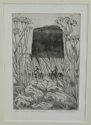 Lot 1129 - *Richard Bawden (b.1936) etching - Shingle Street Martello, signed, titled and numbered 14/85, in glazed frame