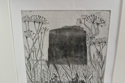 Lot 1129 - *Richard Bawden (b.1936) etching - Shingle Street Martello, signed, titled and numbered 14/85, in glazed frame