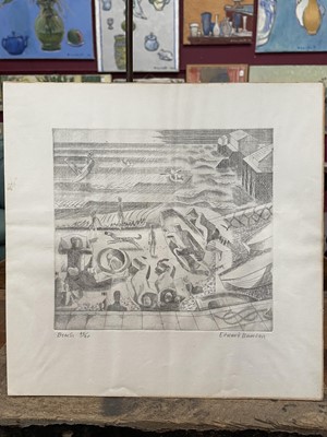 Lot 1131 - *Edward Bawden (1903-1989) limited edition etching - (Jetty) Beach, signed in pencil, 40/40, 19.5cm x 21cm