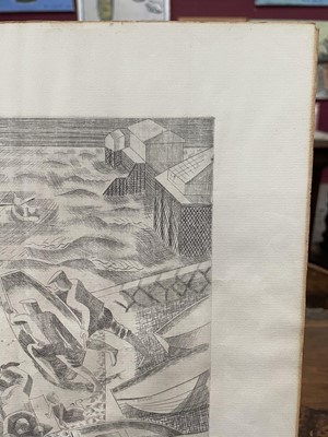 Lot 1131 - *Edward Bawden (1903-1989) limited edition etching - (Jetty) Beach, signed in pencil, 40/40, 19.5cm x 21cm