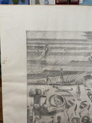Lot 1131 - *Edward Bawden (1903-1989) limited edition etching - (Jetty) Beach, signed in pencil, 40/40, 19.5cm x 21cm