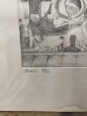 Lot 1131 - *Edward Bawden (1903-1989) limited edition etching - (Jetty) Beach, signed in pencil, 40/40, 19.5cm x 21cm