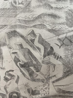 Lot 1131 - *Edward Bawden (1903-1989) limited edition etching - (Jetty) Beach, signed in pencil, 40/40, 19.5cm x 21cm