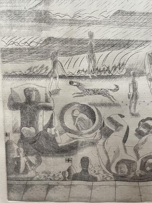 Lot 1131 - *Edward Bawden (1903-1989) limited edition etching - (Jetty) Beach, signed in pencil, 40/40, 19.5cm x 21cm