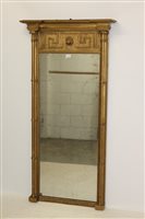 Lot 1173 - Regency-style gilt gesso pier mirror,...
