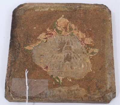Lot 25 - William de Morgan tile with Persian inspired floral design