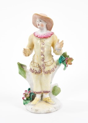 Lot 13 - A Bow figure of Pedrolino, circa 1760