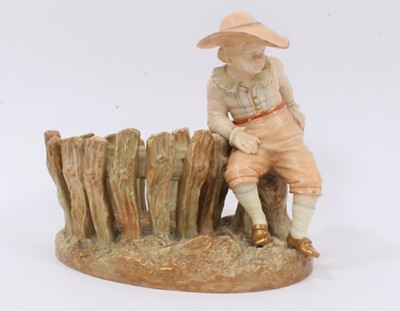 Lot 43 - Royal Worcester blush ivory figural basket