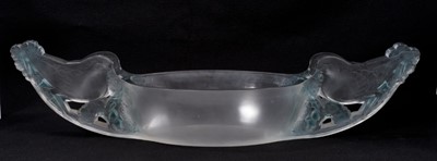 Lot 26 - Rare large Lalique 'Messanges' frosted glass table centre/jardinière signed ‘ R. Lalique, France N.3462’, 53cm x 13.5cm