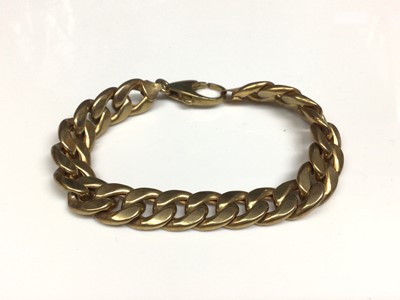 Lot 8 - 9ct yellow gold thick curb link bracelet