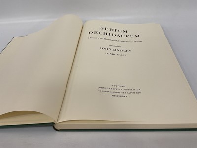 Lot 964 - John Lindley - Sertum Orchidaceum, Johnson Reprint Corporation, folio, limited edition no. 192 of 1000, colour frontis and 49 plates, green cloth, folio 50 x 35cm