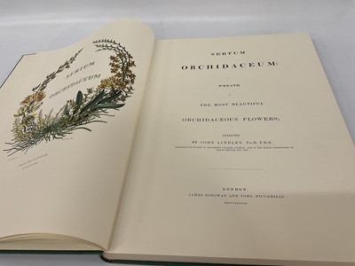 Lot 964 - John Lindley - Sertum Orchidaceum, Johnson Reprint Corporation, folio, limited edition no. 192 of 1000, colour frontis and 49 plates, green cloth, folio 50 x 35cm