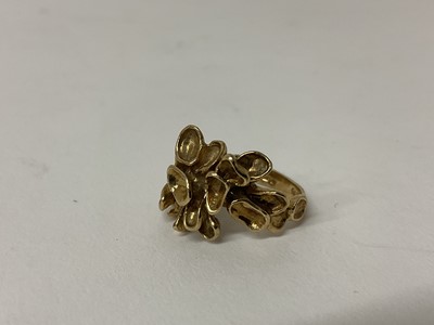 Lot 94 - 9ct gold designer ring, marked CEJ, ring size L.