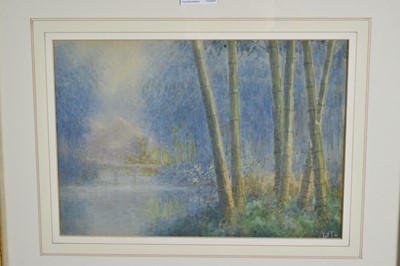 Lot 1095 - Yoshihiko Ito (Japanese, 1867-1942), watercolour - A Japanese Garden, signed, 22cm x 31cm, in glazed gilt frame